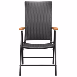 VidaXL 313106 outdoor chair Terrace Aluminium, Polyrattan Black