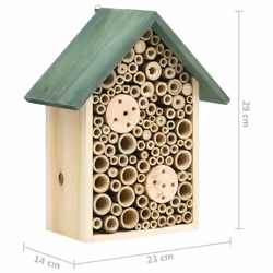 vidaXL 2x Solid Firwood Insect Hotels Wooden Garden Wildlife Nesting House - Additional view 6