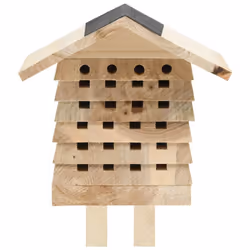 vidaXL Solid Firwood Bee Hotel Garden Wooden Insect House Mason Bee Nest Box