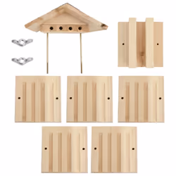 vidaXL Solid Firwood Bee Hotel Garden Wooden Insect House Mason Bee Nest Box - Additional view 5