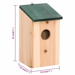 vidaXL 10x Solid Firwood Bird Houses Garden Wooden Nesting Box Habitat House - Additional view 7