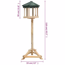 vidaXL Solid Firwood Standing Bird Feeder Peanut Feeding Station Yard Outdoor