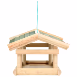 vidaXL Solid Wood Bird Feeder Peanut Seed Feeding Station Box Outdoor Garden