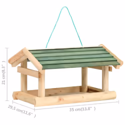 vidaXL Solid Wood Bird Feeder Peanut Seed Feeding Station Box Outdoor Garden - Additional view 5