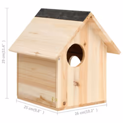 vidaXL Solid Firwood Squirrel House Garden Wooden Holder Peanut Butter Feeder - Additional view 7