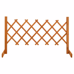 vidaXL Solid Firwood Garden Trellis Fence Orange 120x60 cm Extending Barrier