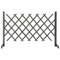 vidaXL Solid Firwood Garden Trellis Fence Grey 120x90 cm Extending Barrier