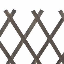 vidaXL Solid Firwood Garden Trellis Fence Grey 120x90 cm Extending Barrier - Additional view 5