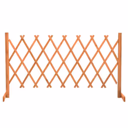 vidaXL Solid Firwood Garden Trellis Fence Orange 150x80 cm Extending Barrier