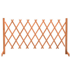 vidaXL Solid Firwood Garden Trellis Fence Orange 150x80 cm Extending Barrier