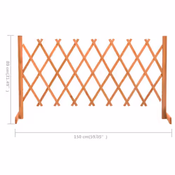 vidaXL Solid Firwood Garden Trellis Fence Orange 150x80 cm Extending Barrier - Additional view 6