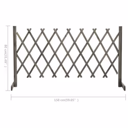 vidaXL Solid Firwood Garden Trellis Fence Grey 150x80 cm Extending Barrier - Additional view 6