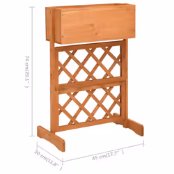vidaXL Solid Firwood Garden Trellis Planter Orange Flower Raised Bed Box Home - Additional view 5