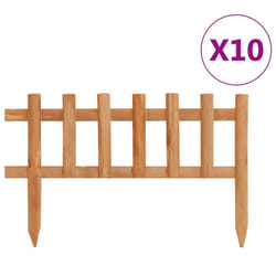 vidaXL 10x Firwood Lawn Edgings 4.4 m Garden Border Panel Fence Barrier Home