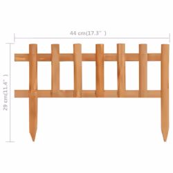 vidaXL 10x Firwood Lawn Edgings 4.4 m Garden Border Panel Fence Barrier Home - Additional view 5