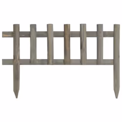 vidaXL 10x Firwood Lawn Edgings 4.4 m Garden Border Panel Fence Home Barrier
