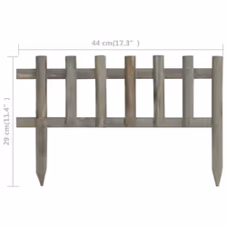 vidaXL 10x Firwood Lawn Edgings 4.4 m Garden Border Panel Fence Home Barrier - Additional view 5