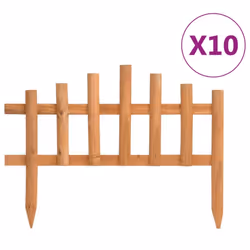 vidaXL 10x Firwood Lawn Edgings 4.4 m Home Garden Border Panel Fence Barrier