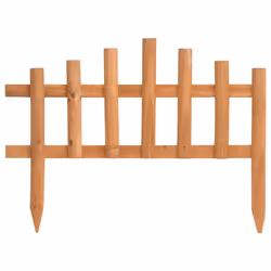 vidaXL 10x Firwood Lawn Edgings 4.4 m Home Garden Border Panel Fence Barrier