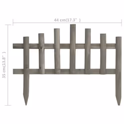 vidaXL 10x Firwood Lawn Edgings 4.4 m Border Panel Fence Barrier Home Garden - Additional view 4