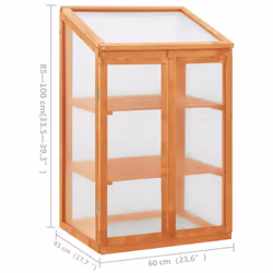 vidaXL Firwood Greenhouse 60x45x100 cm Wooden Cold Frame Garden Planter Home - Additional view 6