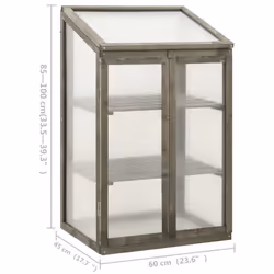 vidaXL Firwood Greenhouse 60x45x100 cm Wooden Cold Frame Garden Planter Home - Additional view 6