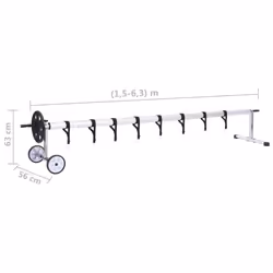 vidaXL Pool Cover Roller Pool Roll Cover Protector with Stainless Steel Base - Additional view 6