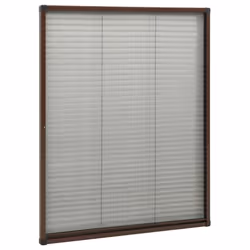 vidaXL Plisse Insect Screen for Windows Aluminium Brown 60x80 cm Mesh Guard