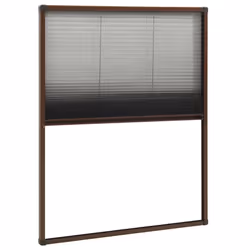 vidaXL Plisse Insect Screen for Windows Aluminium Brown 60x80 cm Mesh Guard