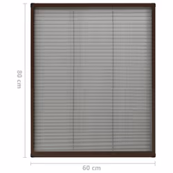 vidaXL Plisse Insect Screen for Windows Aluminium Brown 60x80 cm Mesh Guard - Additional view 6