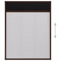 vidaXL Plisse Insect Screen for Windows Aluminium Brown 80x100 cm Mesh Guard - Additional view 4