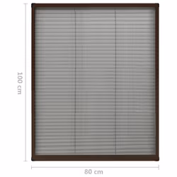 vidaXL Plisse Insect Screen for Windows Aluminium Brown 80x100 cm Mesh Guard - Additional view 6