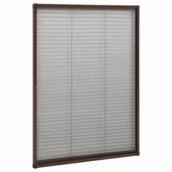 vidaXL Plisse Insect Screen for Windows Aluminium Brown 80x120 cm Mesh Guard