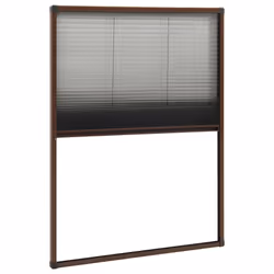 vidaXL Plisse Insect Screen for Windows Aluminium Brown 80x120 cm Mesh Guard