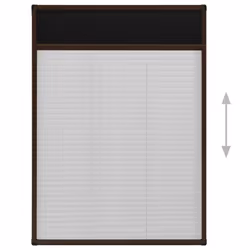 vidaXL Plisse Insect Screen for Windows Aluminium Brown 80x120 cm Mesh Guard - Additional view 4