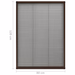 vidaXL Plisse Insect Screen for Windows Aluminium Brown 80x120 cm Mesh Guard - Additional view 6