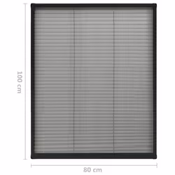 vidaXL Plisse Insect Screen for Windows Aluminium Anthracite 80x100 cm Bug Net - Additional view 6