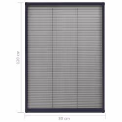 vidaXL Plisse Insect Screen for Windows Aluminium Anthracite 80x120 cm Indoor - Additional view 4