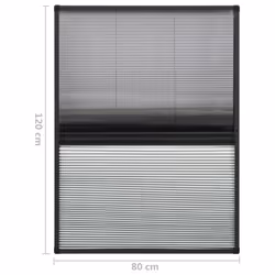 vidaXL Plisse Insect Screen for Windows Aluminium 80x120 cm with Shade Bug Net - Additional view 6