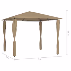 vidaXL Gazebo with Post Covers Taupe 160 g/mÂ² Garden Sunshade Shelter Tent - Additional view 3