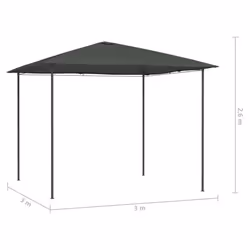 vidaXL Gazebo Anthracite 160 g/mÂ² Garden Pavilion Canopy Shelter Sunshade - Additional view 3