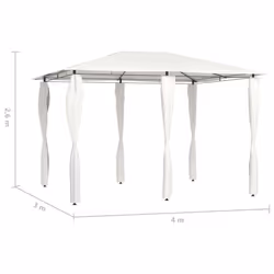 vidaXL Gazebo with Post Covers Cream 160 g/mÂ² Shelter Garden Pavilion Tent - Additional view 3