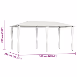 vidaXL Gazebo with Post Covers Canopy Shelter Garden Pavilion Sunshade Tent - cream - Additional view 3