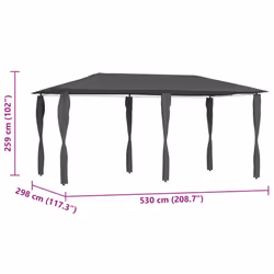 vidaXL Gazebo with Post Covers Canopy Shelter Garden Pavilion Sunshade Tent - anthracite - Additional view 3