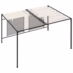Gazebo with Retractable Roof 3x4x2.3 m Cream 180 g/mÂ² - Additional view 3