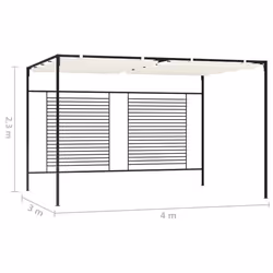 Gazebo with Retractable Roof 3x4x2.3 m Cream 180 g/mÂ² - Additional view 6