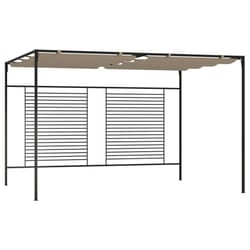 vidaXL Gazebo with Retractable Roof 3x4x2.3 m Taupe 180 g/mÂ² Canopy Shelter