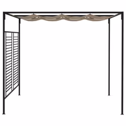 vidaXL Gazebo with Retractable Roof 3x4x2.3 m Taupe 180 g/mÂ² Canopy Shelter