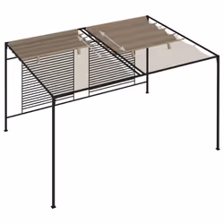 vidaXL Gazebo with Retractable Roof 3x4x2.3 m Taupe 180 g/mÂ² Canopy Shelter - Additional view 4