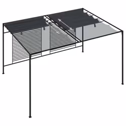 vidaXL Gazebo with Retractable Roof Anthracite 180 g/mÂ² Outdoor Canopy Gazebo - Additional view 5